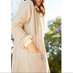 NWT Donni Ribbed Beige Neutral Taupe Ribbed Open Sweater Cardigan One Size